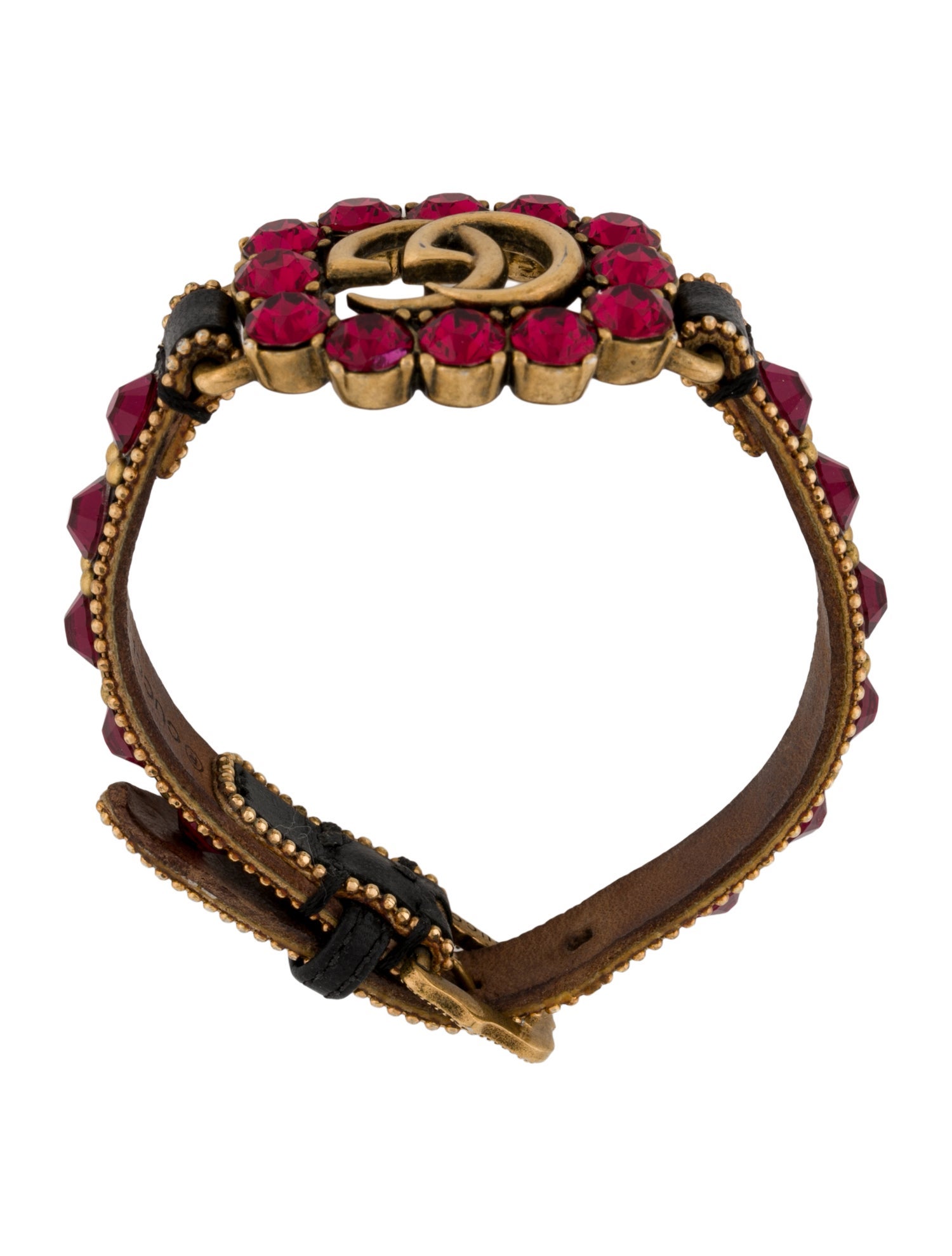 Gucci Leather Double G Wrap Bracelet